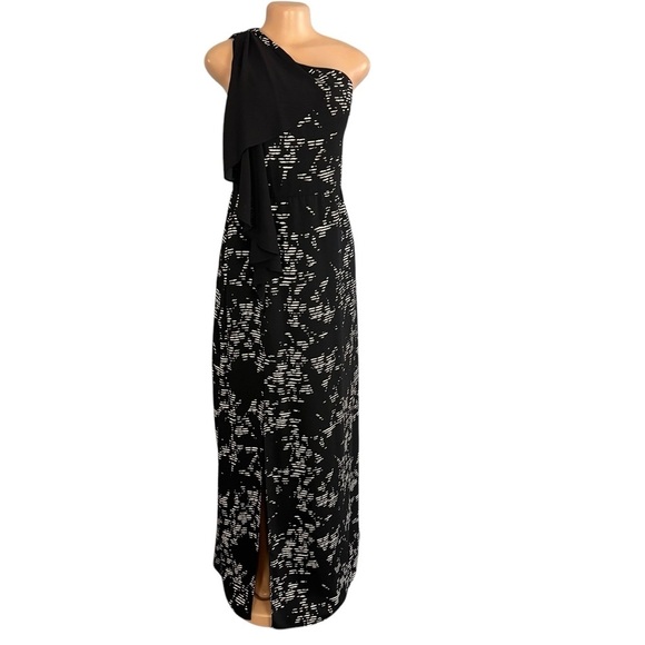 H by Halston Dresses & Skirts - H By Halston Black & White One Shoulder Maxi Dress